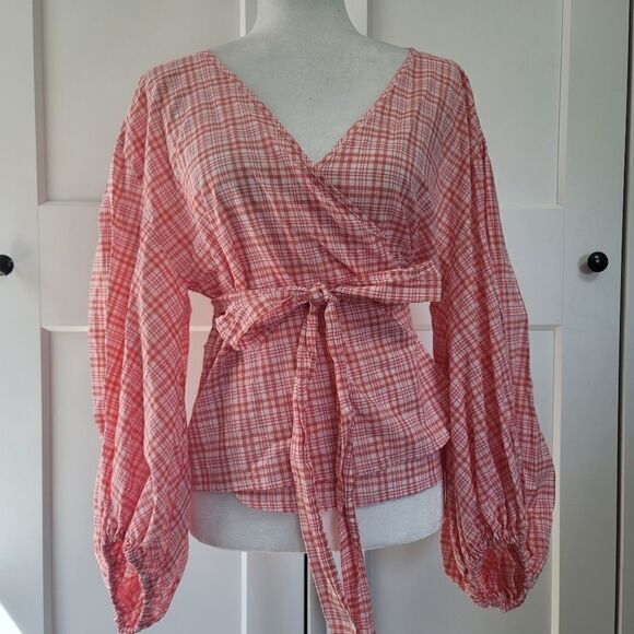 Michael Michael kors women metallic plaid wrap top - Picture 7 of 13